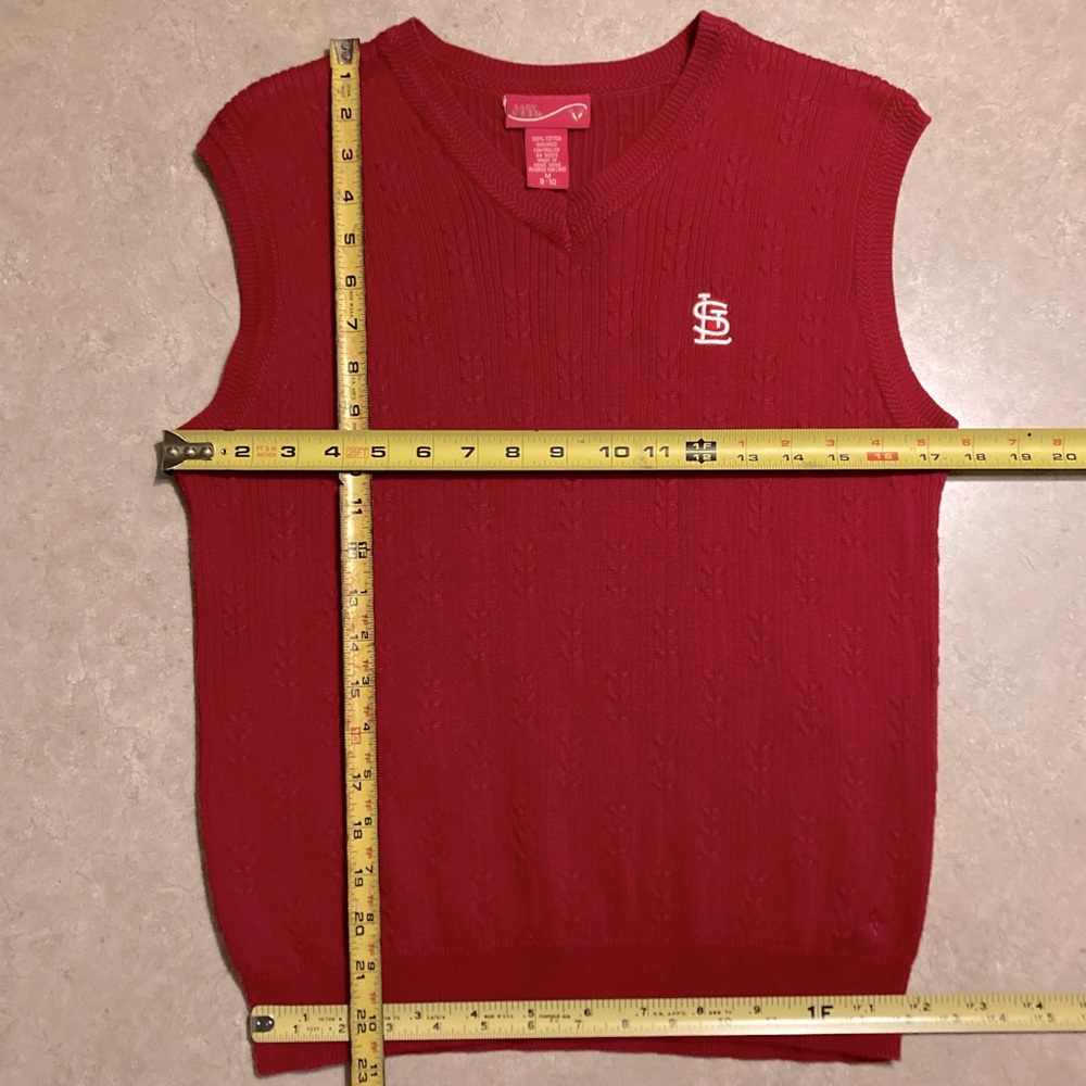 👛 Preppy St. Louis Cardinals sweater vest, women’s M, red - Picture 3 of 9